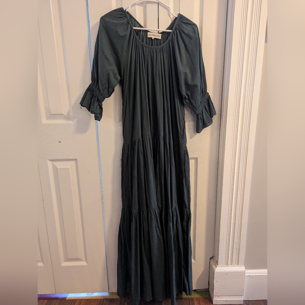 Daughters Of India Sahana Dress In Emerald - Picture 2 of 5